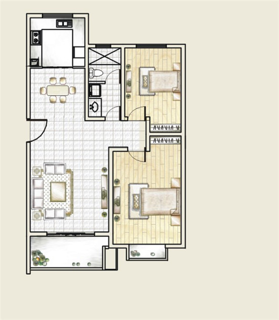 億祥東郡兩房兩廳一衛(wèi)