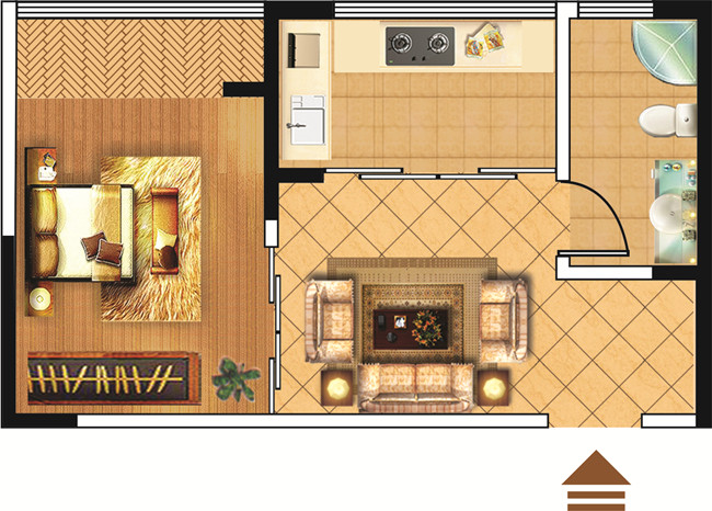 四季花城一室一廳一衛(wèi)33.72