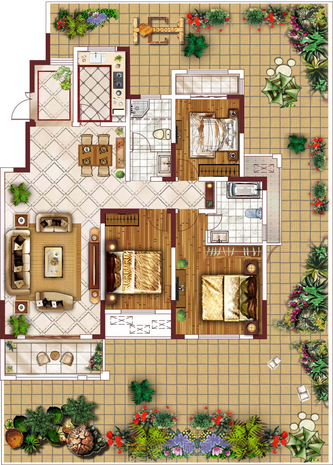 東方今典·境界A戶型 三室兩廳兩衛(wèi) 約140㎡