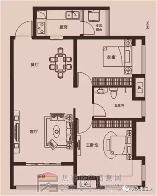 遠大未來城20#F1兩室兩廳一衛(wèi)91.66-91.78㎡