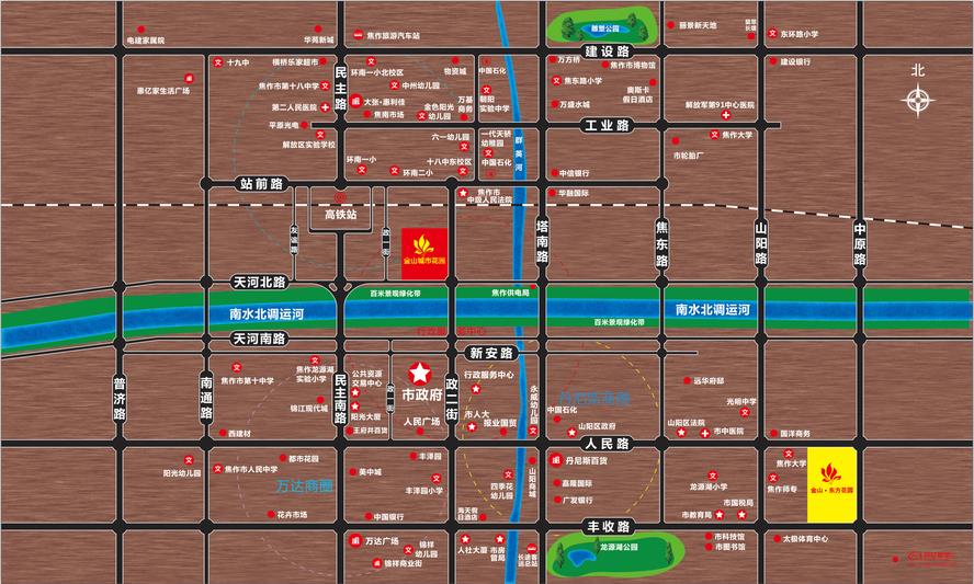 金山城市東方花園交通圖